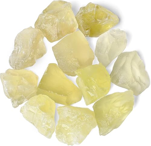 QINJIEJIE Piedras naturales de cristales crudos de citrino de 0.9 libras, grandes rocas ásperas de 1 pulgada, piedras preciosas de Reiki, fuentes