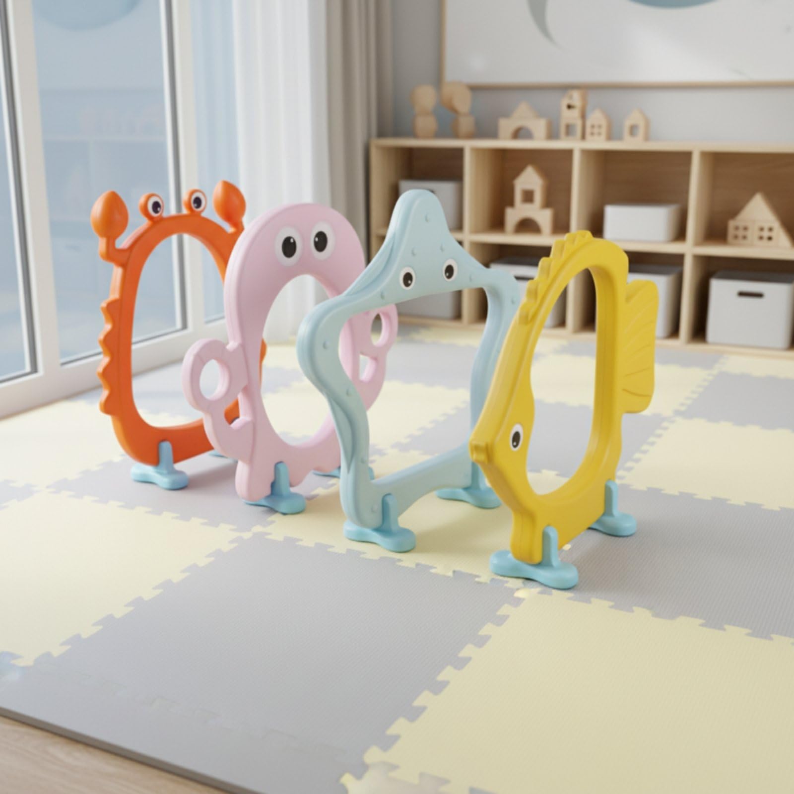 predolo Krabbelbogen Kinder Spiel Tunnel Krabbelpassage Spielbogen Hindernisbogen aus Polyethylen zur Schulung von Motorik Gleichgewicht Und für Vorschule Kindergarten Spielplatz Zuhause