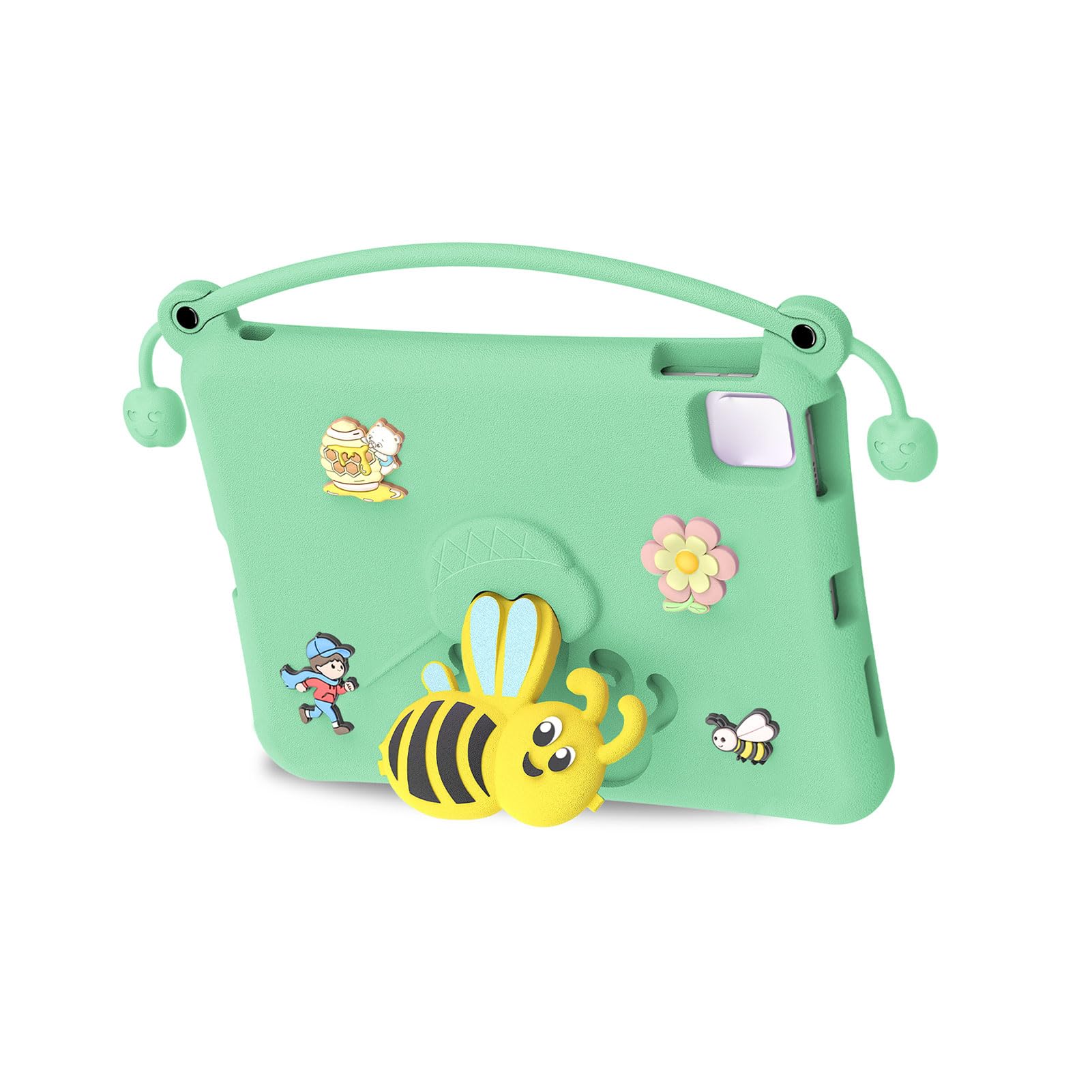 Wakects Custodia Protettiva in EVA per Tablet Custodia Protettiva Antiurto con Supporto 32 X 22,2 X 3,3 Cm Cover Lavabile per Bambini Studenti Adatta per Pro 11 Air 4 5 6 7 10° 11° (Ciano chiaro)