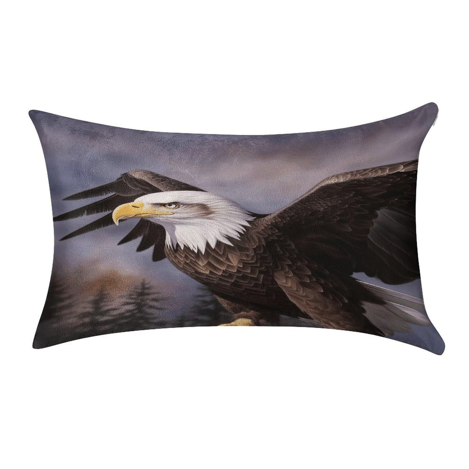 VstaDank Bald Eagle Throw Pillow Cover 12"×20" Ultra Soft Pillowcase Cozy Lumbar Pillow Shell Gold Velvet Exquisite Decorative Cushion Sham Protector for Couch Sofa Bedroom