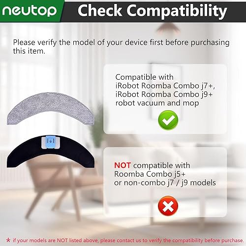 Miniatura 2 de Neutop Piezas de repuesto compatibles con iRobot Roomba Combo j7+ robot de vaciado automático y accesorios de trapeador, paquete de 6.