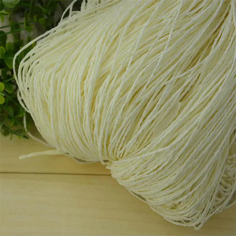 VIXDA 500g Natural Paper Straw Threads, Raffia Yarn, DIY Knitting Hat, Handbag, Purse Basket, Rattan Material, Summer