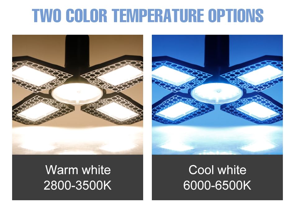 150W LED Deformable Garage Lamp E27 Adjustable Panels Parking Lot Workshop Lights 100-277V Storehouse Commercial street Large Area — view 5