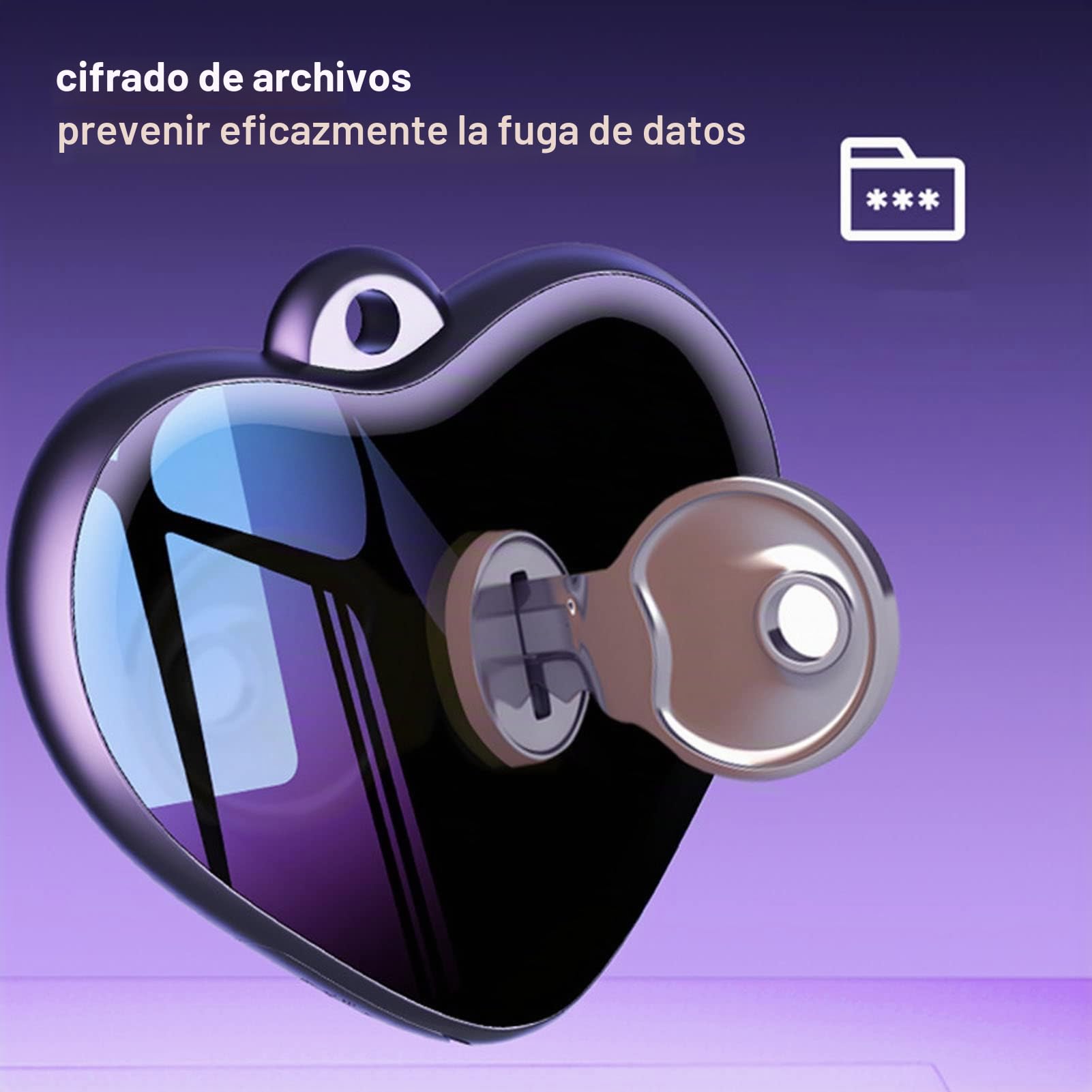 Grabadora Activada por Voz, Grabadora de Audio Digital en Forma de Corazón, Mini Grabadora de Voz con Auriculares, Grabación con un Clic, Eliminación en Línea, Dispositivo de