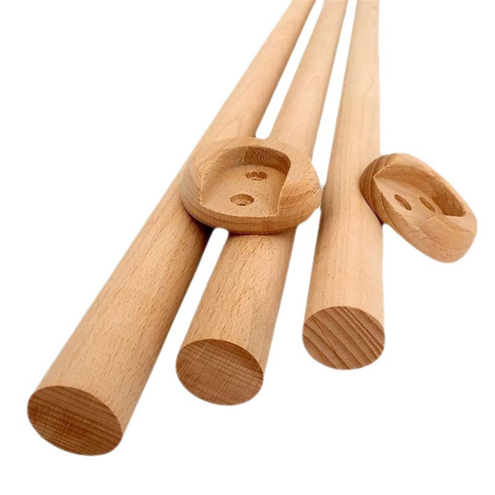 Tringle à Vêtements En Bois De Hêtre - Diamètre 2.5 Cm, Longueur Au Choix (90 Cm) - Avec Supports Et Vis - Pour Placard Ou Déco