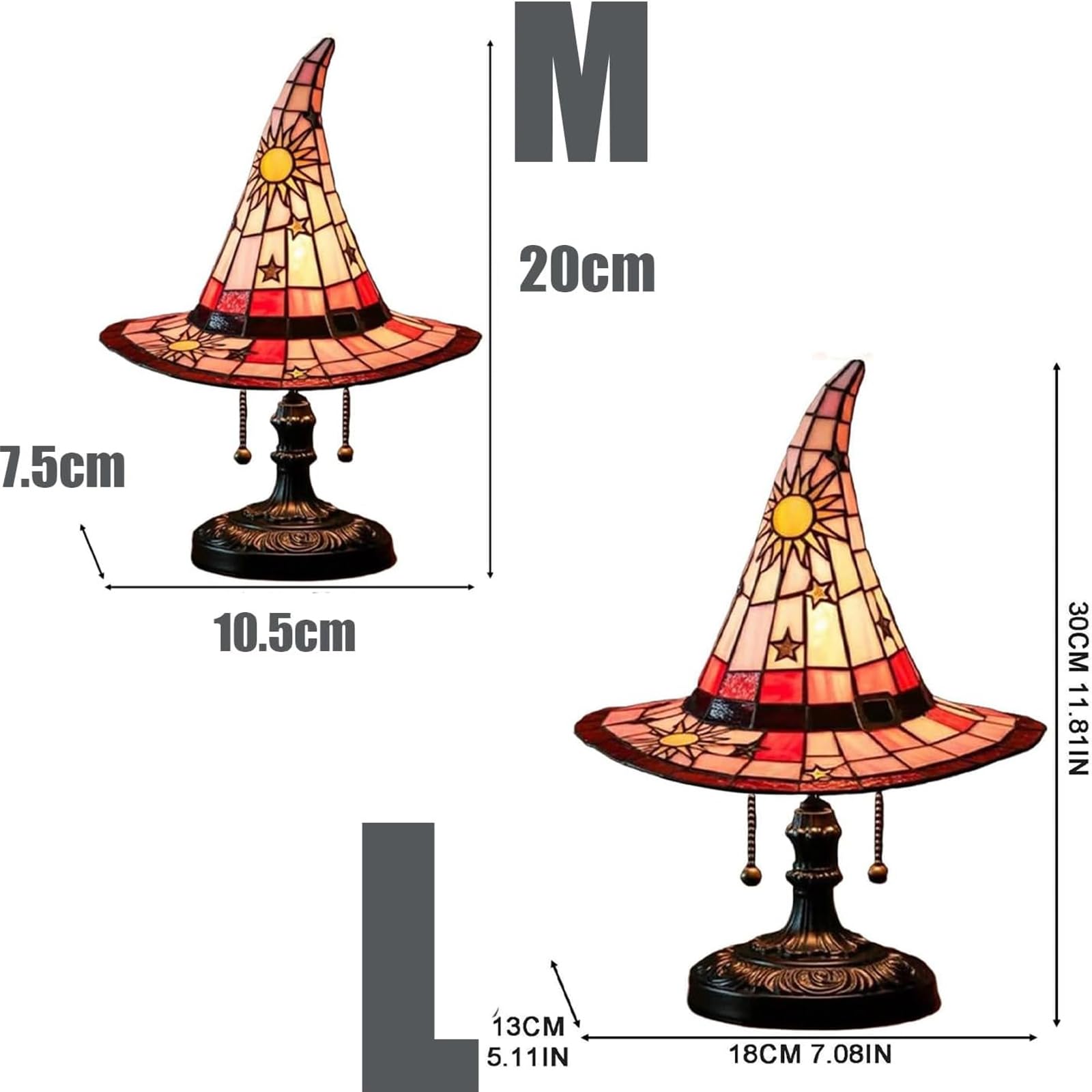 Amazon.co.jp: 魔女の帽子のランプ、手作りのゴシック様式の魔法使いの