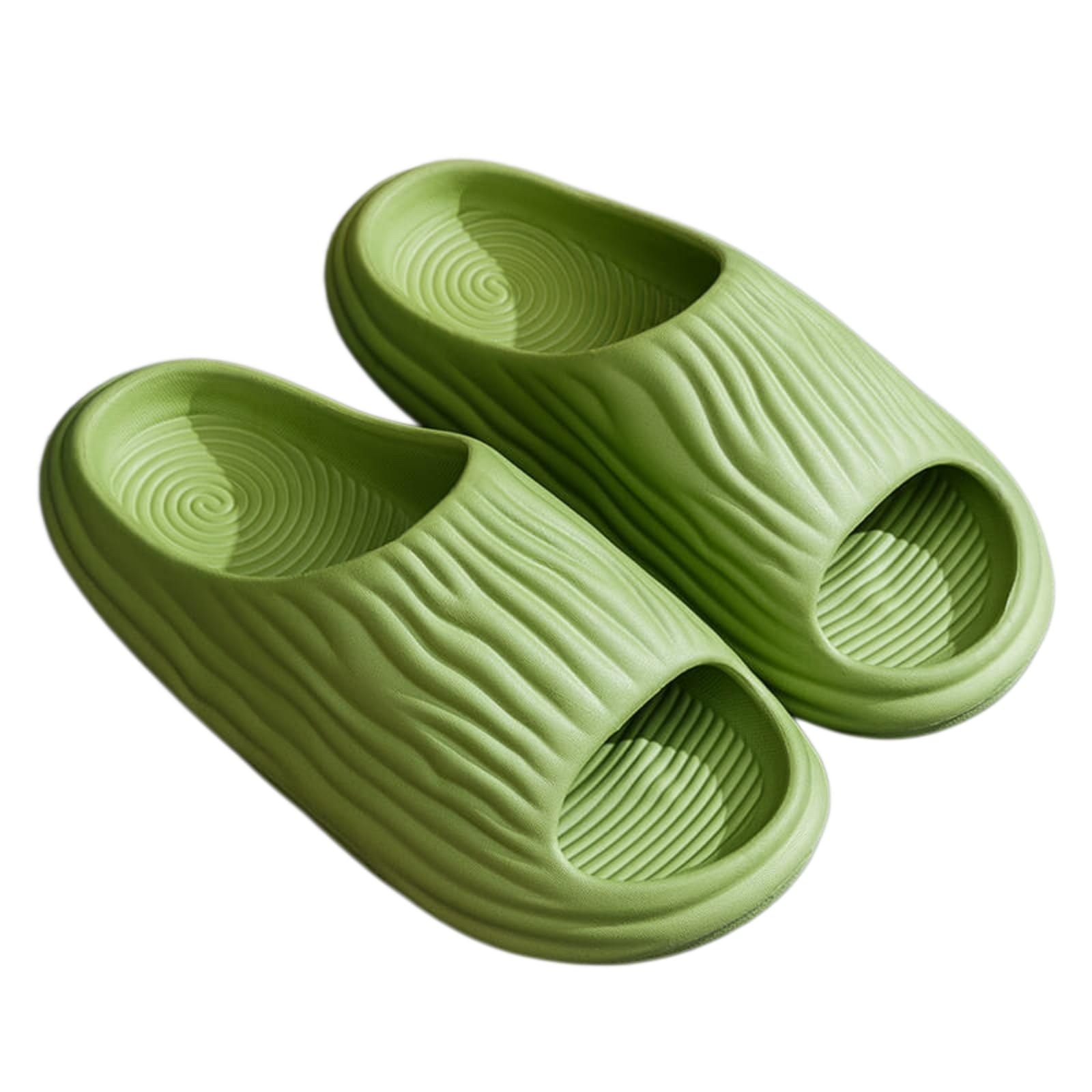 Gyios Women'S Slide Sandals Unisex Fresh Textured Cloud Slides - Thick Cushion Contoured Eva Open Toe Slippers For Shower, Home & Casual Daily Wear-green-38-39