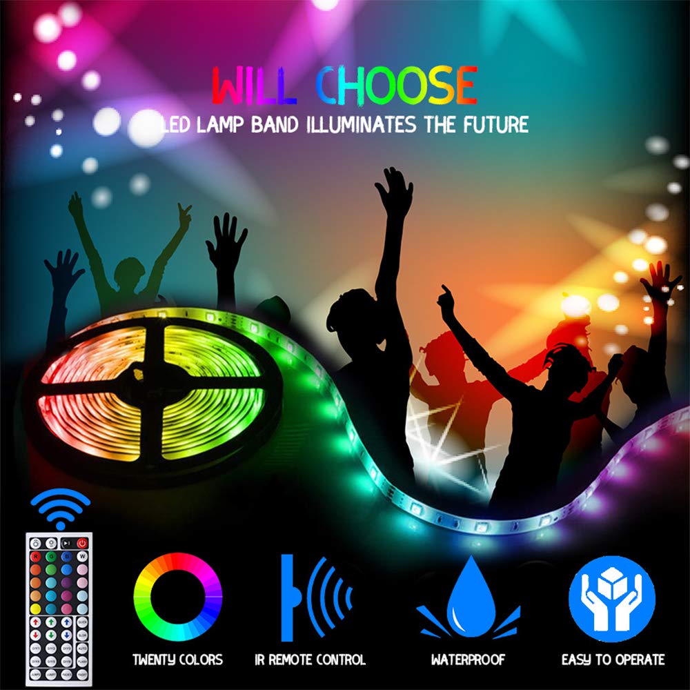 AKT 10M / 32.8FT Striscia LED Impermeabile 20 Colori / 4 modalità Kit Luci SMD 5050 RGB per Decorazioni Casa Natale Nozze Festa