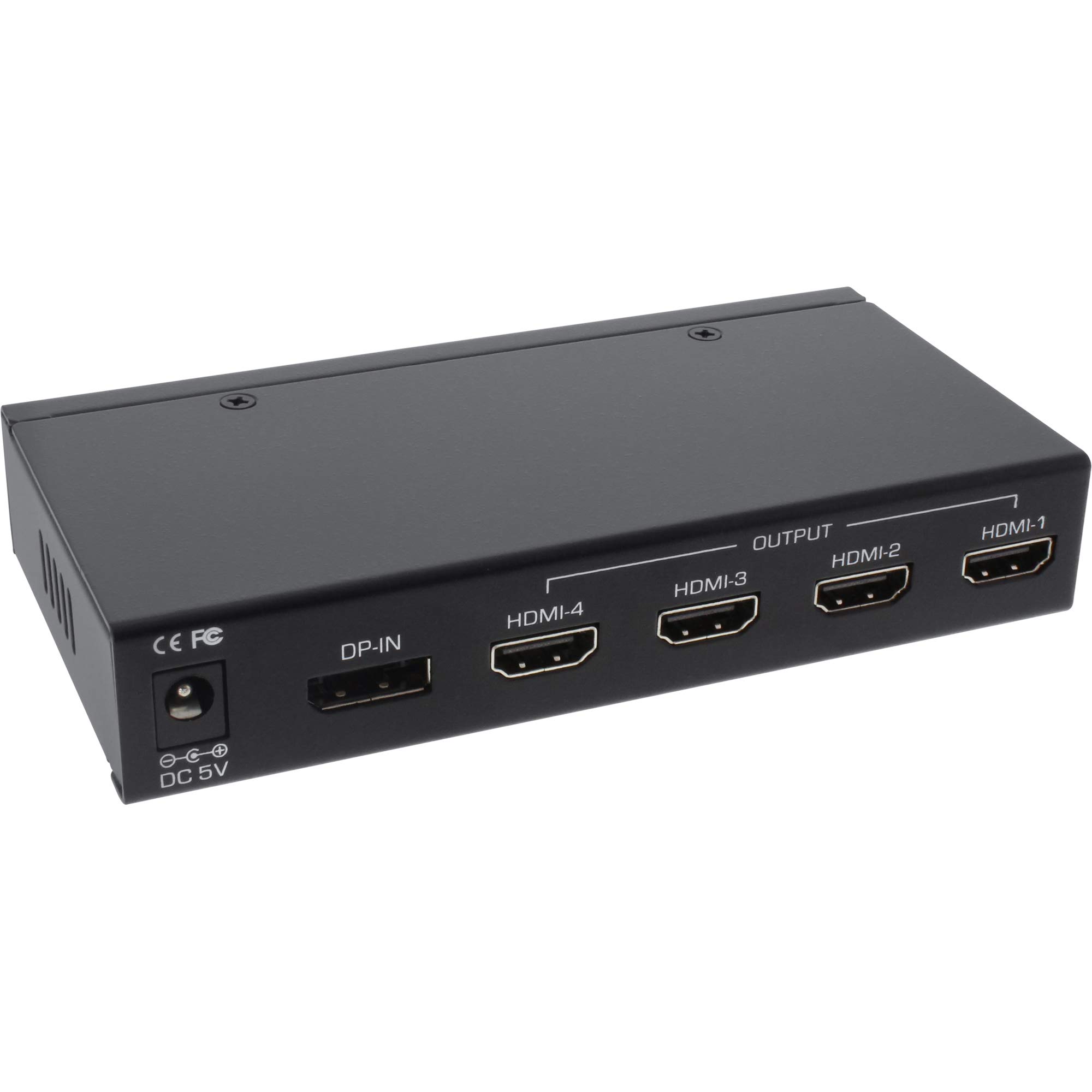 InLine 57831I Displayport zu HDMI 2x2 Videowand Splitter, 1 Eingang auf 4 Ausgänge, 4K2K