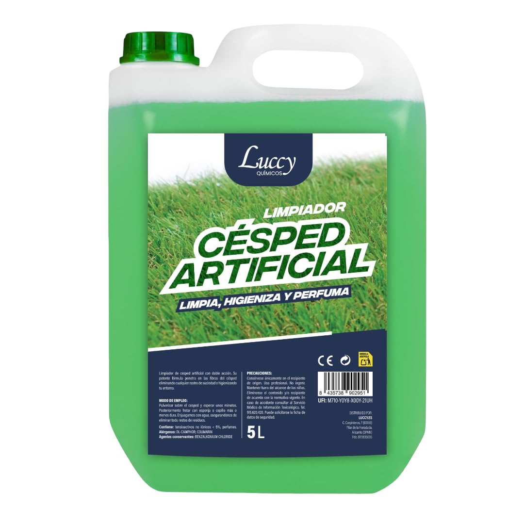 Kunstrasenreiniger 5 Liter | Neue, konzentriertere Formel | Reiniger für Kunstrasen entfernt Gerüche, Urin und Schmutz | Konzentriertes Desinfektionsmittel