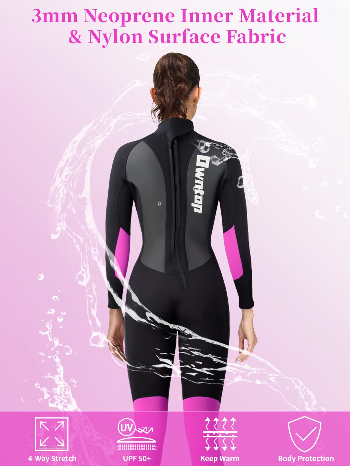 Combinaison Néoprène 3mm Intégrale Joysummer - Homme/Femme, Protection Thermique Et UV UPF50+, Pour Surf, Plongée, Sports Nautiques
