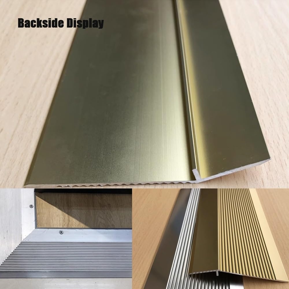 Zuschneidbare Boden-Übergangsstreifen, Aluminium, für Teppich/Eingangstür/Fliesen, 120 cm, goldfarben, 120 cm