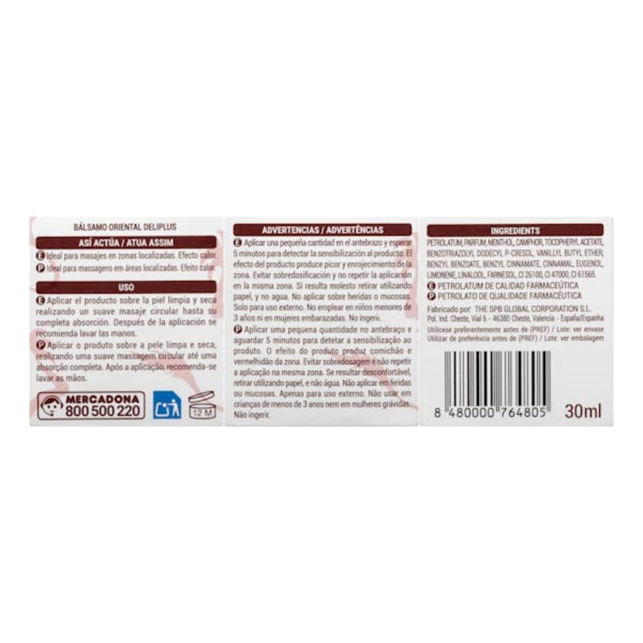 Bálsamo térmico oriental con vitamina E (4 unidades)