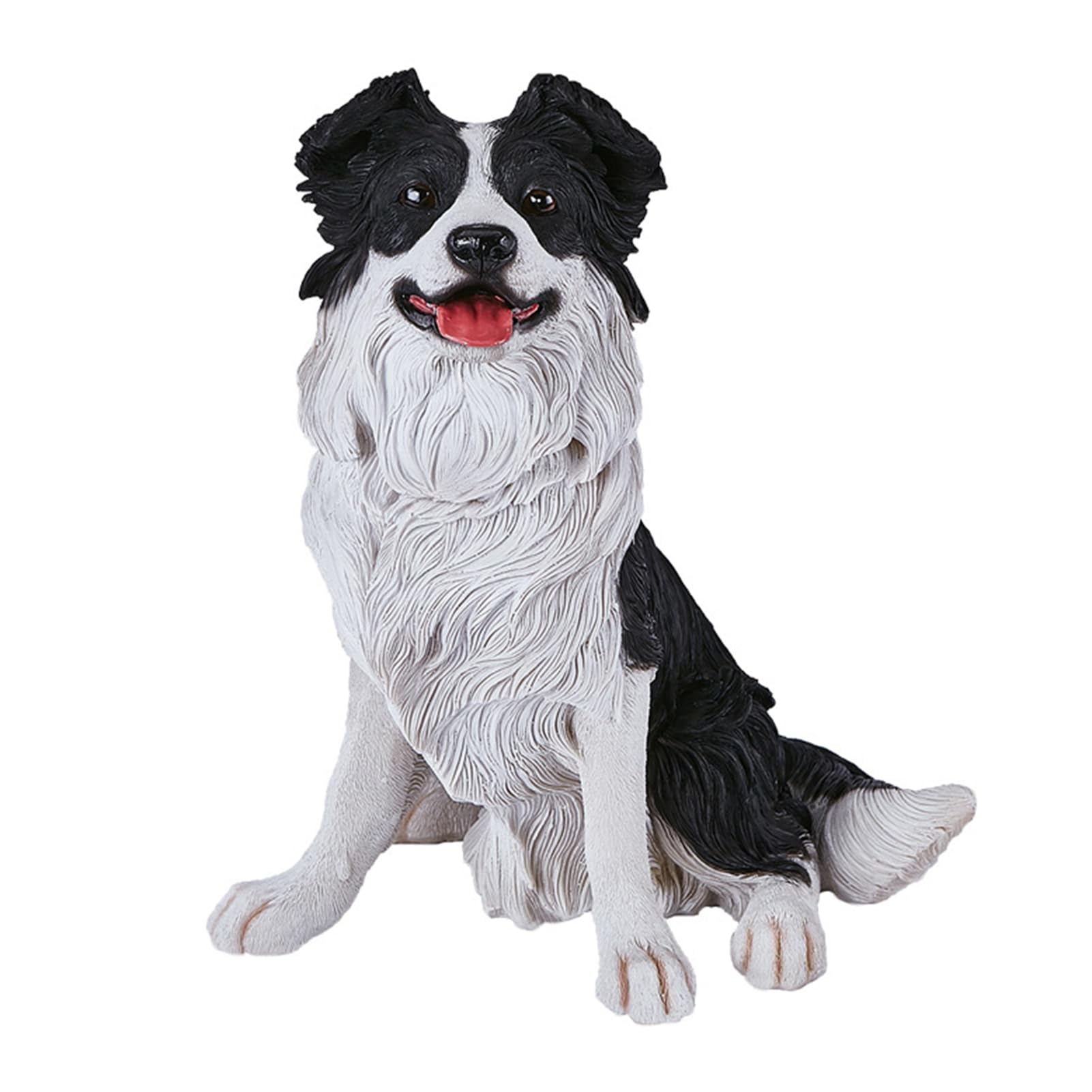 Decoración de Animales de jardín, Figura Realista de Pastor escocés, Escultura Conmemorativa de Perro de Resina, Modelo de colección, Adorno, acostado(Sesión