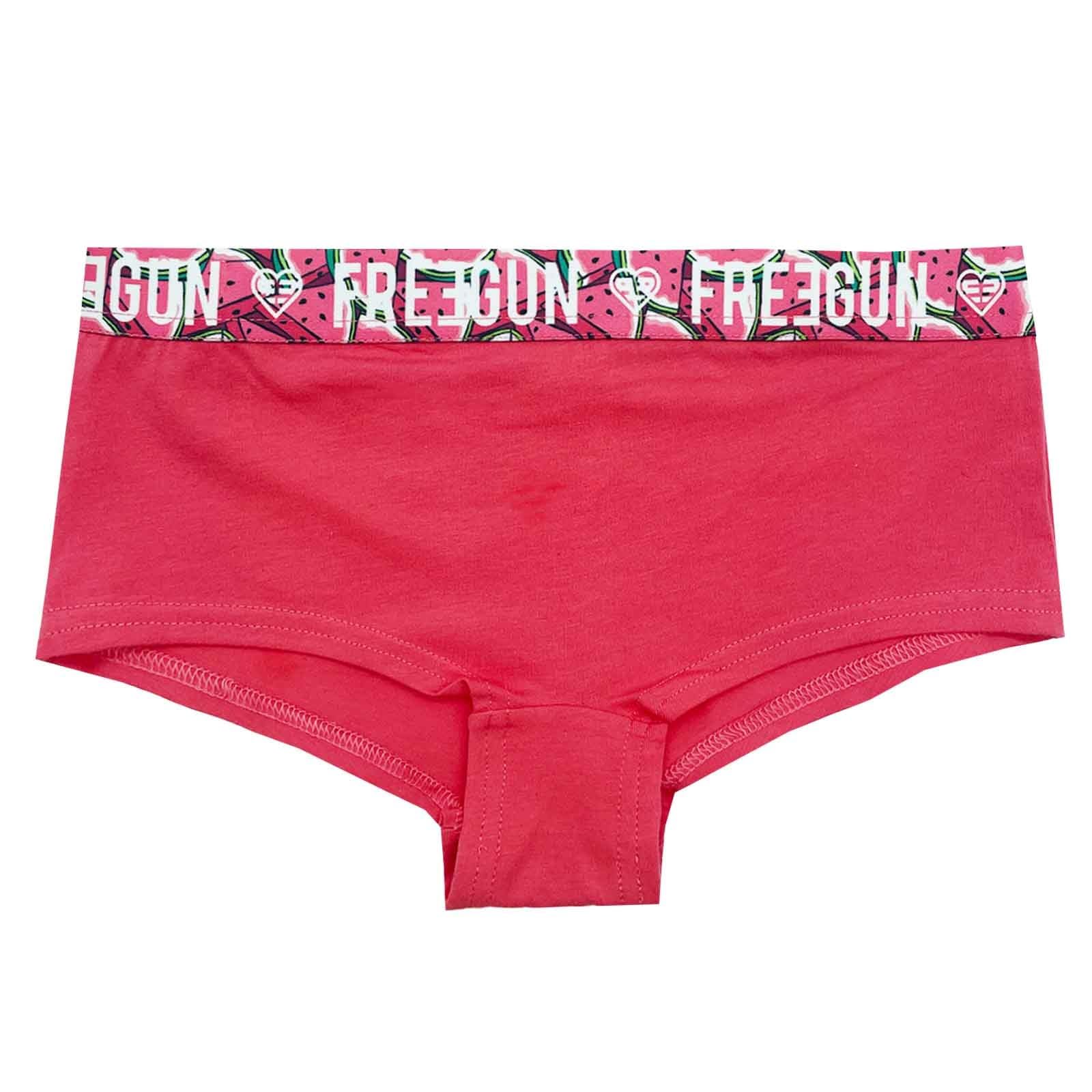 FREEGUN Lot de 4 Boxers Fille en Coton