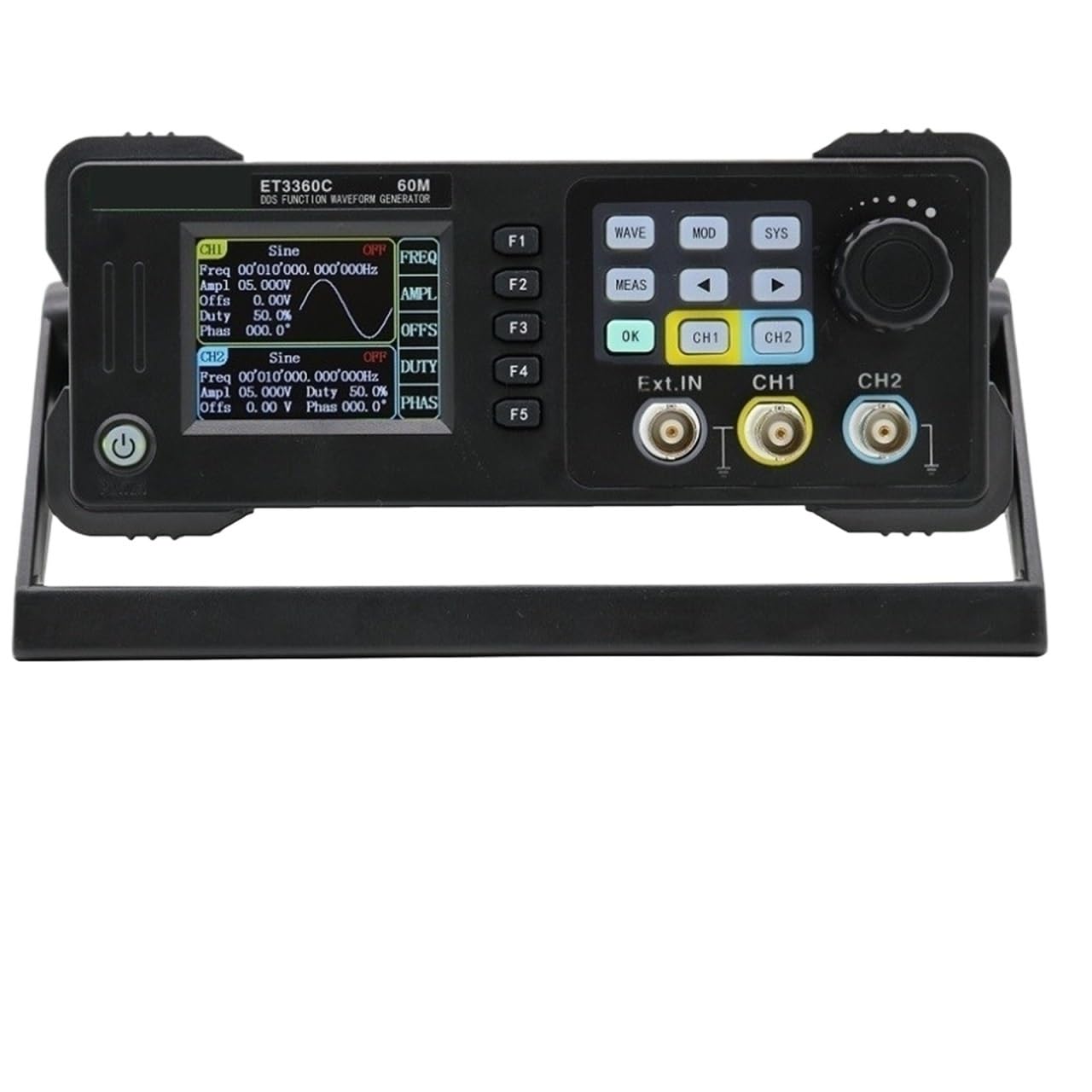 Générateur de signaux de fonction DDS à 2 canaux 60 MHz 40 MHz 20 MHz Source de signaux d'impulsions d'ondes arbitraires Compteur de fréquence 100 M 200 MSa/s DIY - Mesureur LCR(ET3360C-60MHz)
