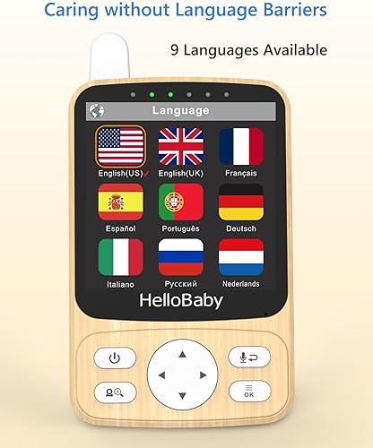 Miniatura 6 de HelloBaby Monitor de bebé de video IPS de 4 pulgadas con cámara, sin WiFi, batería de 26 horas, visión nocturna, audio de 2 vías, PTZ remoto y