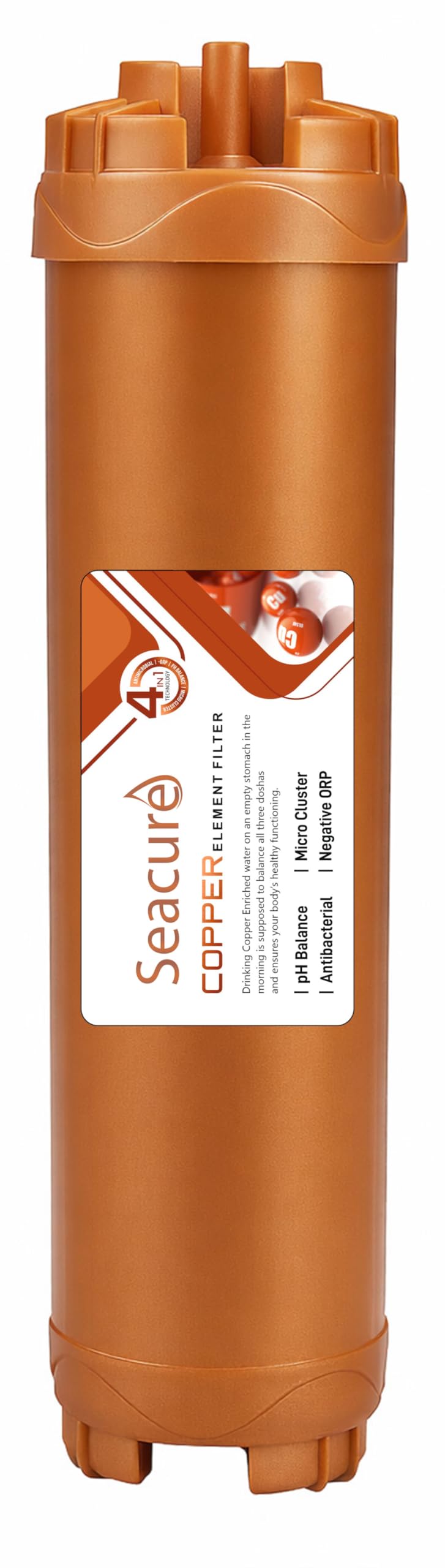 SEACURE RO Water Purifier 4 in 1 Active Copper Water Filter Cartridge for All Type of Domestic RO UV UF Water Purifier, (8 Inch), Universal Fit, 100% Food Grade ABS-picture-11