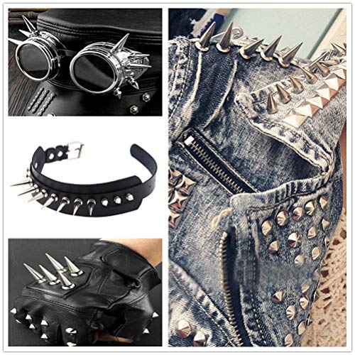 55Mm Solid Punk Bullet Large Spikes Metal Leather Rivets Diy Silver Screw On Cone Studs For Cosplay Clothes Set Of 10 #TOP4