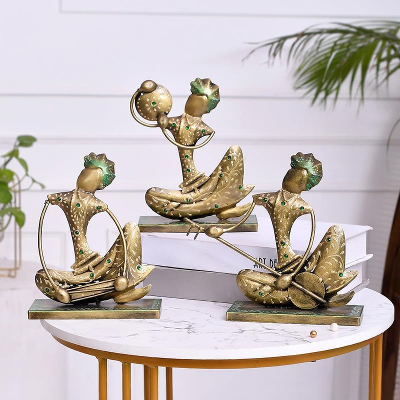 Image of Metal Nagpuri Musician Decorative Showpiece | Handcrafted Sculpture of Traditional Nagpuri Musician| Perfect for Home, Office, Music Room