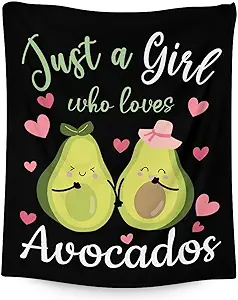 Blanket for Girls - 40"x50" Cute Avocado Throw Gifts - Black Soft Fuzzy Blankets for Bed, Couch & Living Room