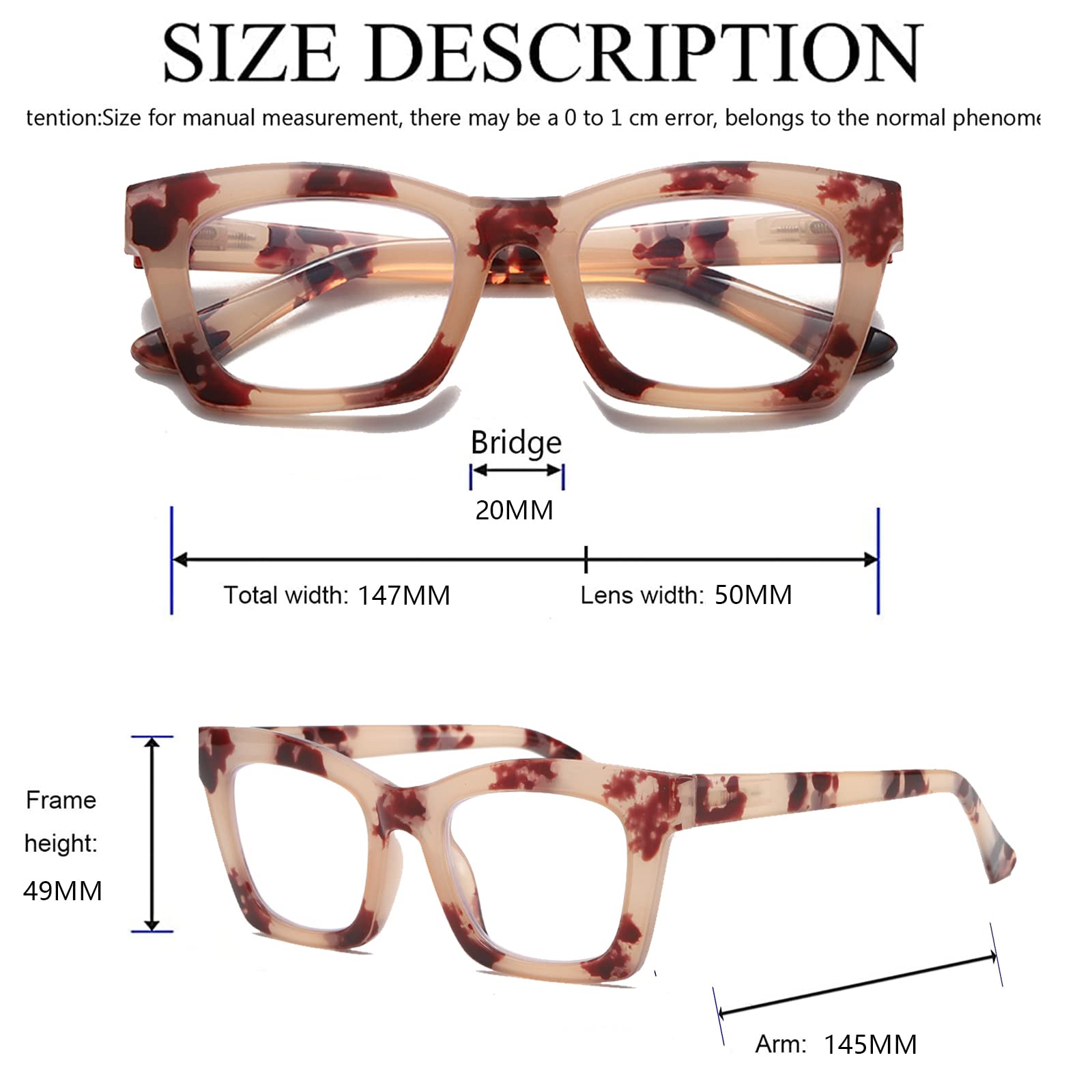 Hubeye 2 Pacco Occhiali Anti Luce Blu da Donna Rettangolari Retrò alla moda Occhiali per computer con la Custodia in tessuto