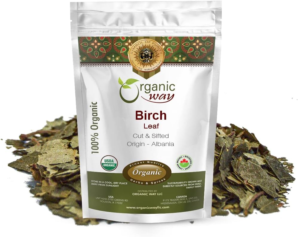 Birch Leaf (Betula pendula) Cut & Sifted - European Wild-Harvest | Herbal Tea | Kosher & USDA Certified | Vegan, Non-GMO & Gluten Free | 100% Raw from Albania (1LBS/ 16Oz)