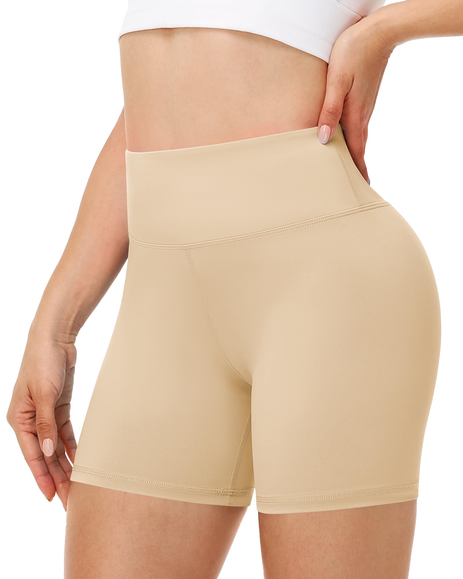 Runhit Radlerhose Damen, Hohe Taille Butt Lift Sporthose Kurz, Blickdichte Kurze Leggings Hose Unter Kleid Radler Unterhosen Hotpants für Gym Yoga Laufen & Tennis