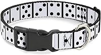 Vista 1 de Buckle-Down PC-W30488-S Dominos - Collar de clip de plástico blanco/negro, pequeño/9-15 pulgadas