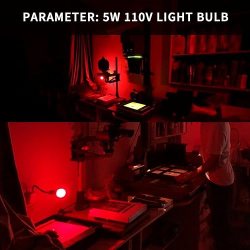 Miniatura 7 de eTone Lámpara de luz segura para sala oscura E27 LED tornillo boca pared luz de escritorio de 360 grados con interruptor