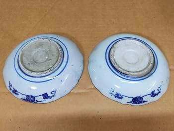 Amazon.co.jp: 印判膾皿 2客 古伊万里 なます皿 印判 伊万里焼 印判手