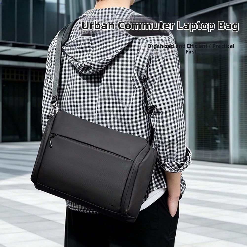 Borsa a tracolla impermeabile per computer portatile da 35,5 cm, ergonomica, con fodera ammortizzante, custodia 900D per studenti, viaggi, lavoro