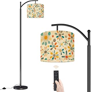 Arc Floor Lamp Mid Century Fifties Modern Retro Colors Yellow Large Flow...