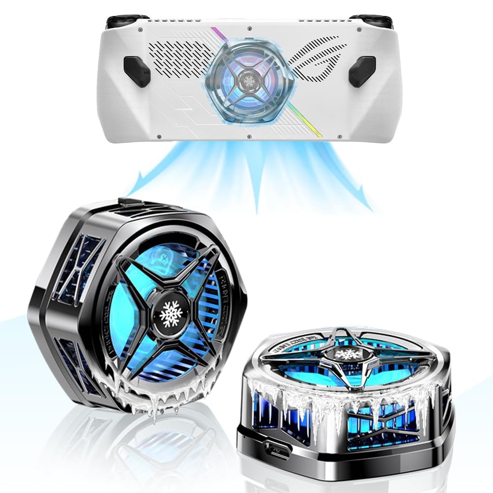 CDCDKCD ROG Ally Magnetic Cooler, with USB C Charging Cable and Magnetic Sheet, for ROG Ally/Steam Deck/Nintendo Switch Lite/Switch OLED/Phone/Tablet Accessories,Semiconductor Cooling Fan