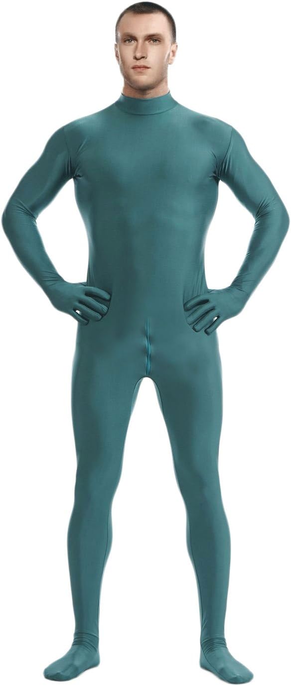 WOLF UNITARD Men's Unitard Bodysuit with Crotch Zipper
