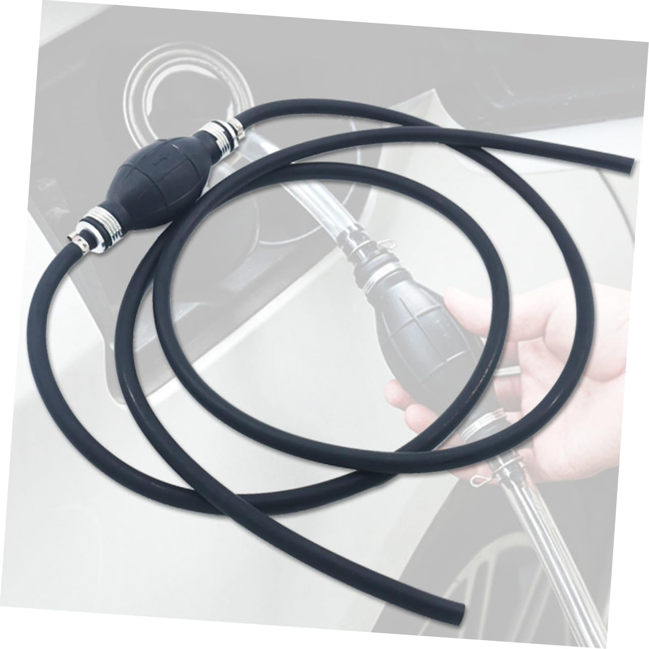 High Flow Manual Siphon Hand Pump for Car Fuel and Oil Transfer Rubber Hose with Inner Lightweight for Easy Liquid Extraction and Vehicle Emergency Use
