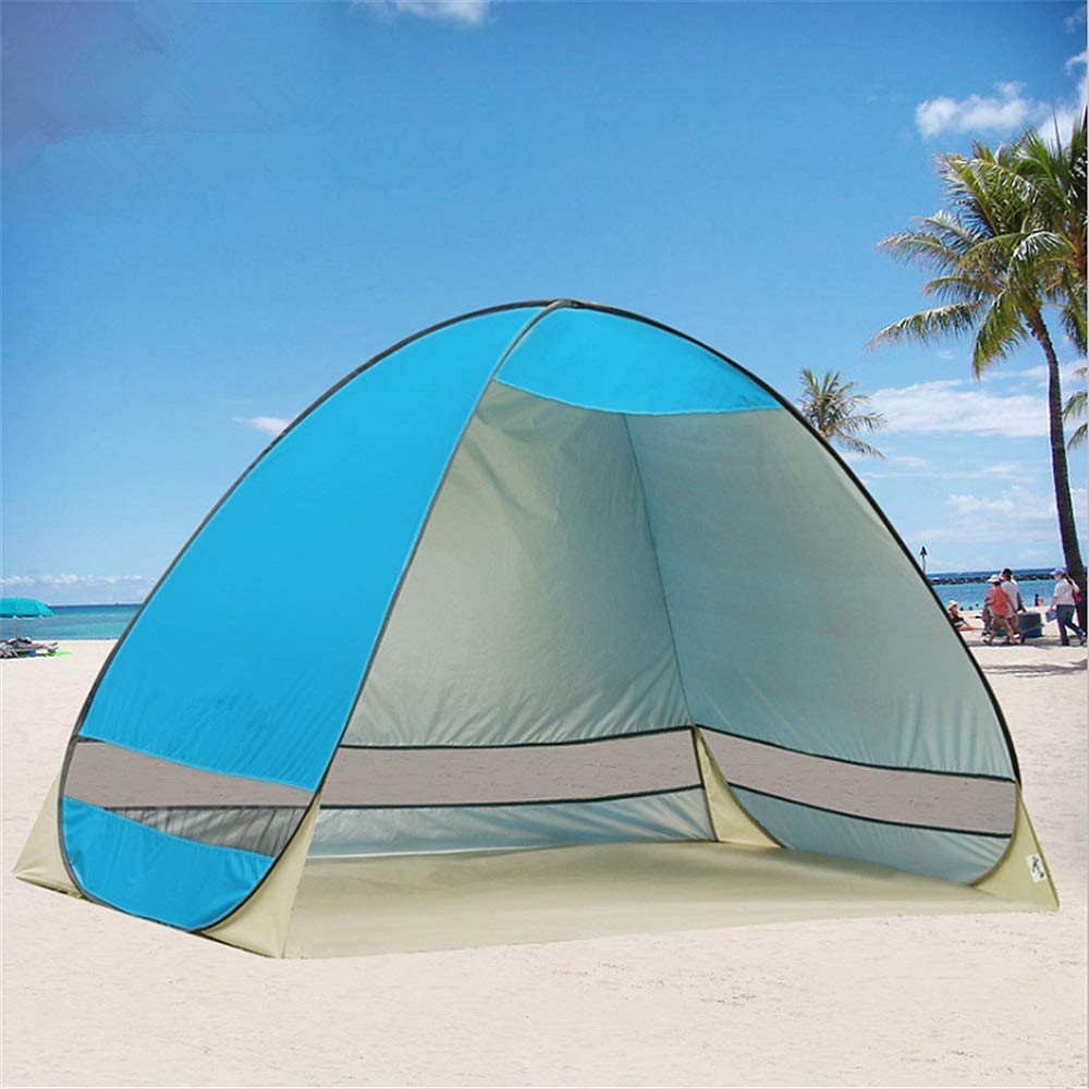 Im Freien wasserdichte Zelt, 118.1X118.1 Zoll Outdoor-Camping-Blachen Shade Baldachin Strand-Zelt Markise Sun Cover Gehäuse 300x300cm Regen Fly Hammock (Farbe: Blau, Größe: 300 x 300c ... für Strand C Sport &