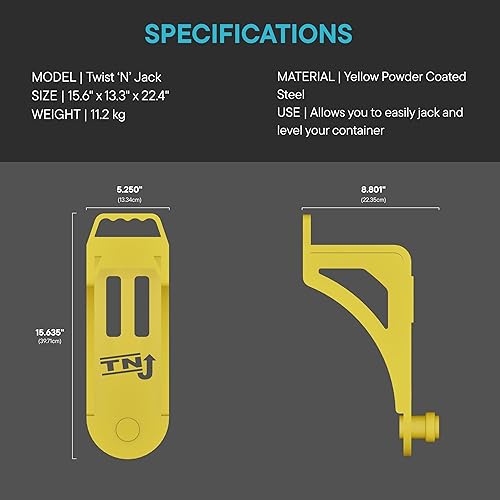 Miniatura 2 de Container Modification World  - Elevador de contenedores Twist 'N' Jack para esquina de latas de mar nuevas y usadas, casas de contenedores de envío