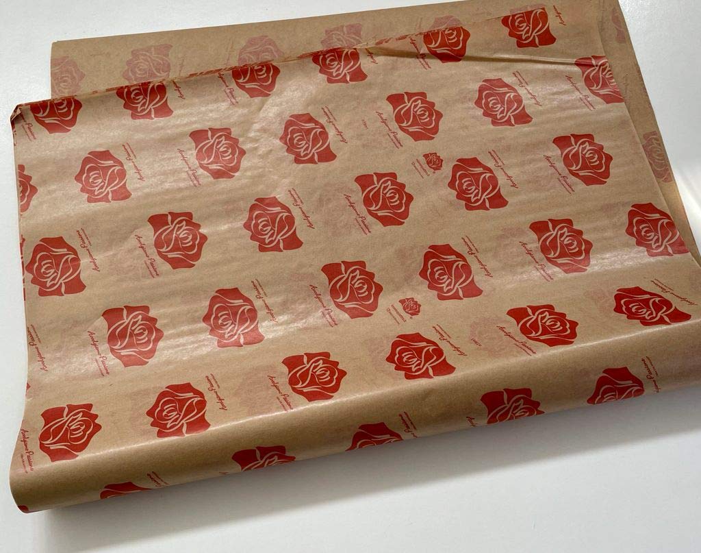 ESSEOQUATTRO Carta SOVRAINVOLTO Avana con Rosa Rossa per Alimenti (45X66)