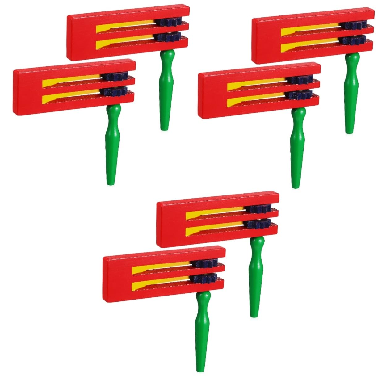 SAFIGLE 6 Pcs Wooden Soundboard Wood Traditional Toy Noise Maker Prank Noise Makers for Sporting Events Groan Tube Wooden Ratchet Prank Noise Maker Matra To Rotate Double Layer