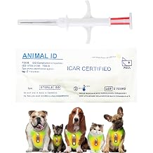 Smoostart 20 Pack 1.4 * 8mm Temperature Pet Microchip, ISO1178485/FDX-B Pet ID Tags, Sensing Animal Temperature Microchip for Dog/Animal/Pet/Cat/Pig