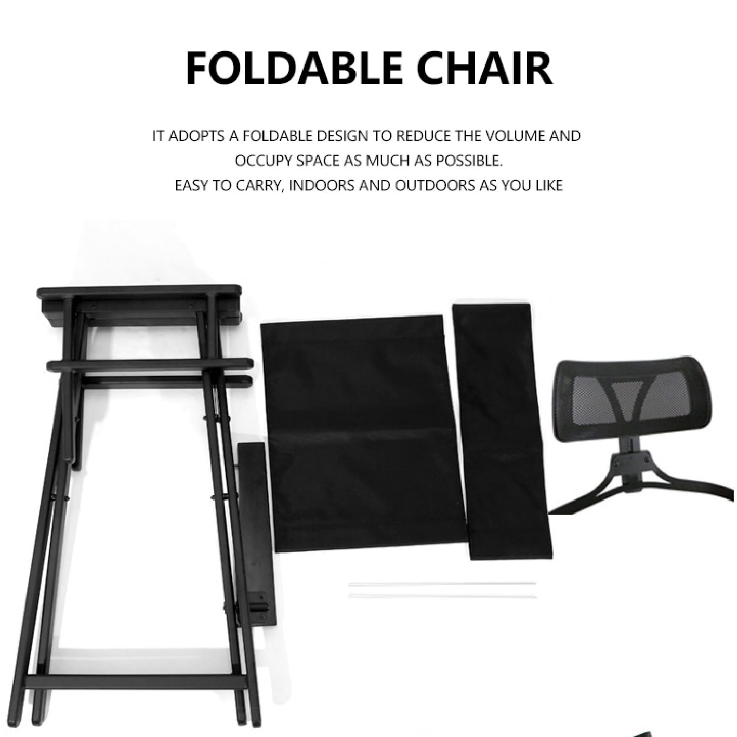 SiHmai Chaise De Tabouret De Maquilleur Pliable Extra Haute, Chaise De Réalisateur Haute Portable avec Appui-Tête, pour Camping, Vanité De Salon De Studio,d'or