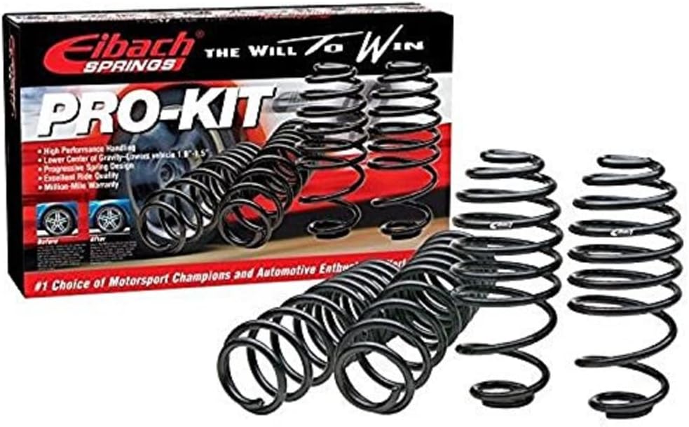 Eibach Suspension Spring Kit, Pro-Kit, Front/Rear, Steel, Black Powder Coat, compatible with Jeep Grand Cherokee 2014-17, Kit