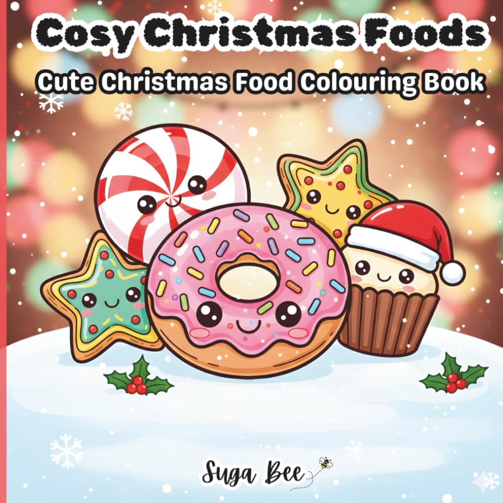 Cosy Christmas Foods: Cute Christmas Food Colouring Book