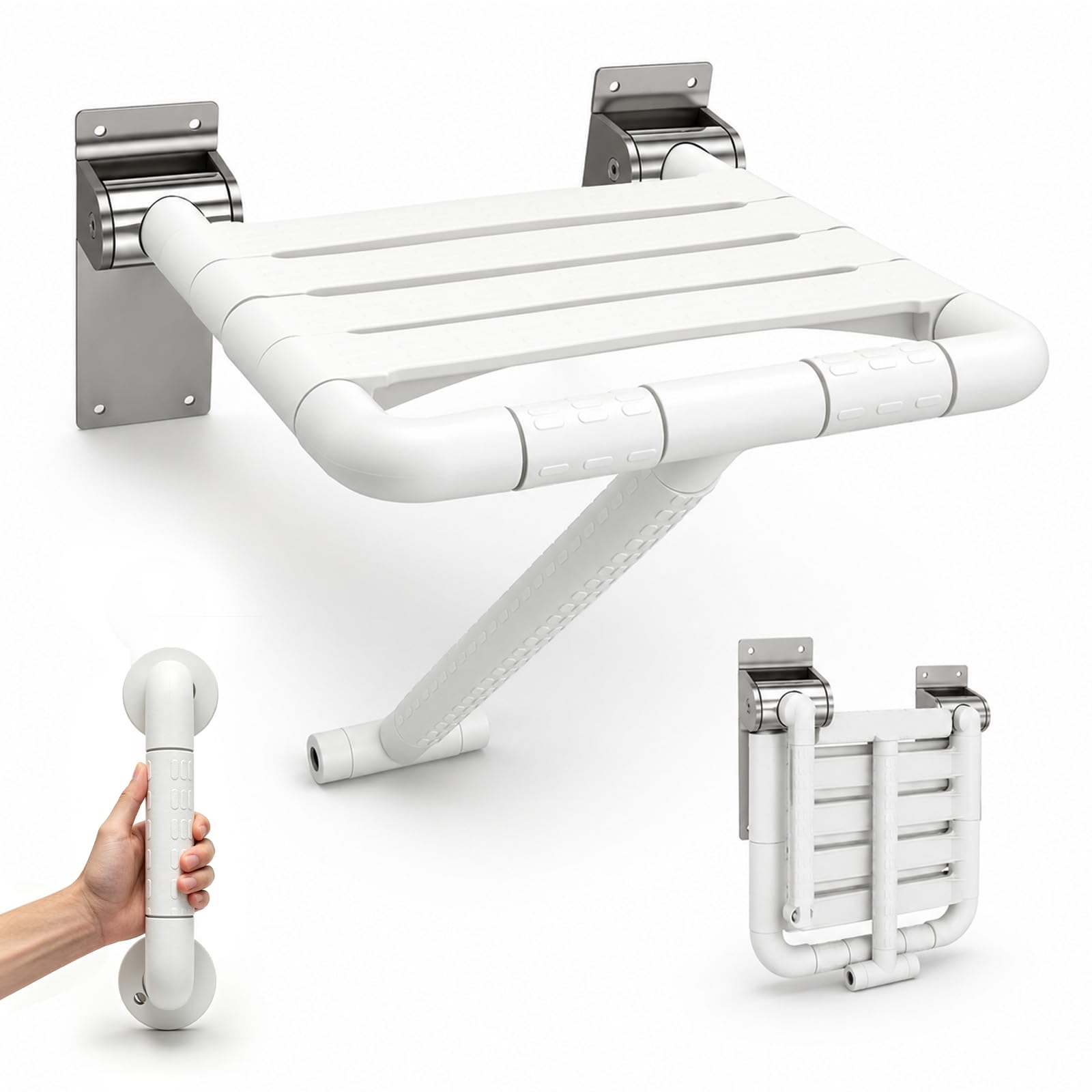 Duschsitz klappbar Wandmontage 304 Edelstahl 200 kg für Senioren