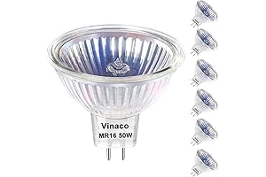 Vinaco MR16 50W Halogen Bulbs (6-Pack) – 2800K Warm White Light