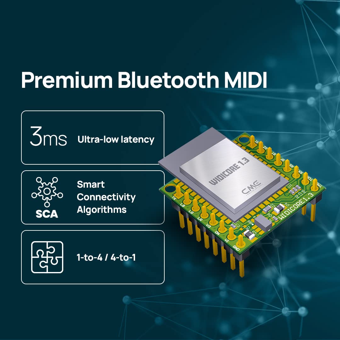 CME WIDI Core – Bluetooth MIDI (BLE) Upgrade-Modul für CME H4MIDI WC, U4MIDI WC & MIDI Thru5 WC – Vorkonfiguriert für einfache Installation – Ultra-niedrige Latenz & stabile Jitter-Performance