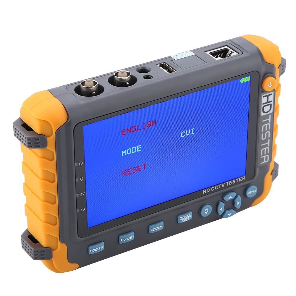Hyuduo Tester Kamery CCTV 5MP 5-calowy Monitor do TVI AHD CVI CVBS HD Koncentryczne Testowanie Wideo z lampą LED Sterowanie PTZ Wyjście DC12V Test Audio