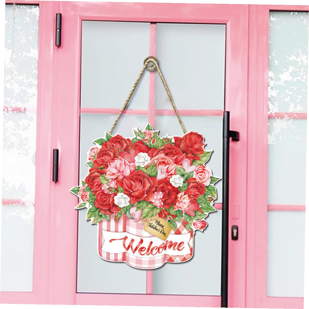 2 Piezas Puerta De Madera Para San Valentín Letreros De Madera Para Colgar Decoración De Pared Para Puerta De Entrada Para Fiesta De San Valentín