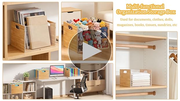 Amazon.com: Sbanmao Clear Acrylic File Box Organizer, Bamboo